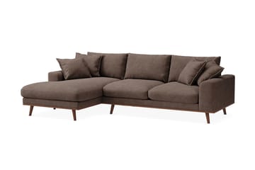 Copenhagen Premium 4-sits Vänstervänd L-formad Djup Divansoffa i Tyg - Mörkbrun - Möbler - Soffa - Divansoffa & schäslongsoffa - 3 sits soffa med divan
