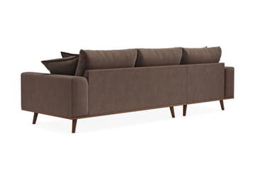 Copenhagen Premium 4-sits Vänstervänd L-formad Djup Divansoffa i Tyg - Mörkbrun - Möbler - Soffa - Divansoffa & schäslongsoffa - 3 sits soffa med divan