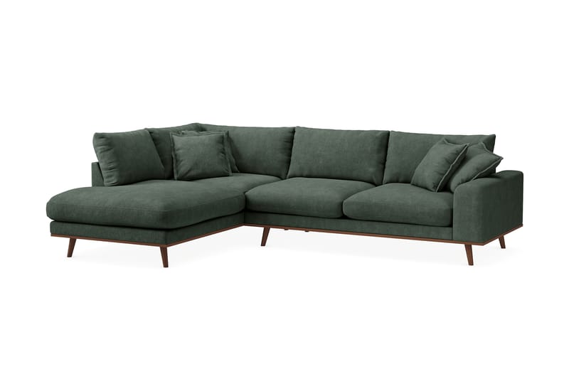 Copenhagen Premium 4-sits Vänstervänd L-formad Djup Schäslongsoffa i Tyg - Grön - Möbler - Soffa - Divansoffa & schäslongsoffa - 4 sits soffa med divan
