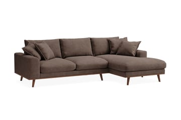 Copenhagen Premium 4-sits Högervänd L-formad Djup Divansoffa i Tyg - Mörkbrun - Möbler - Soffa - Divansoffa & schäslongsoffa - 3 sits soffa med divan