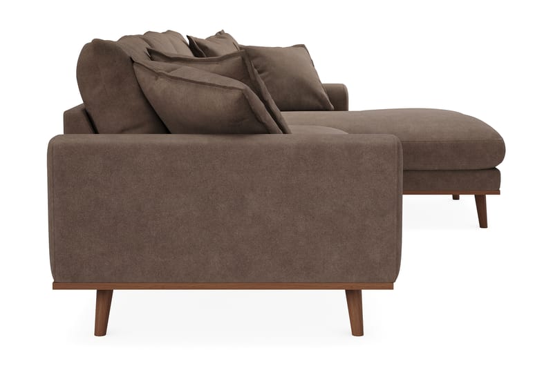 Copenhagen Premium 4-sits Högervänd L-formad Djup Divansoffa i Tyg - Mörkbrun - Möbler - Soffa - Divansoffa & schäslongsoffa - 3 sits soffa med divan