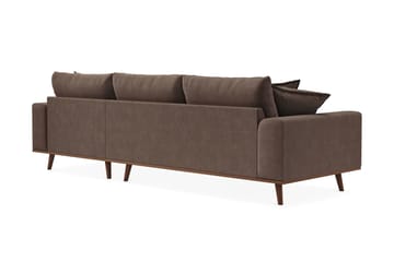 Copenhagen Premium 4-sits Högervänd L-formad Djup Divansoffa i Tyg - Mörkbrun - Möbler - Soffa - Divansoffa & schäslongsoffa - 3 sits soffa med divan