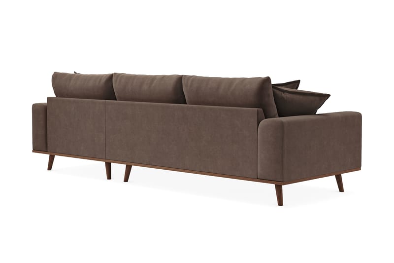 Copenhagen Premium 4-sits Högervänd L-formad Djup Divansoffa i Tyg - Mörkbrun - Möbler - Soffa - Divansoffa & schäslongsoffa - 3 sits soffa med divan