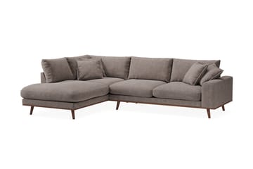 Copenhagen Premium 4-sits Vänstervänd L-formad Djup Schäslongsoffa i Tyg - Brun - Möbler - Soffa - Divansoffa & schäslongsoffa - 4 sits soffa med divan