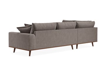 Copenhagen Premium 4-sits Vänstervänd L-formad Djup Schäslongsoffa i Tyg - Brun - Möbler - Soffa - Divansoffa & schäslongsoffa - 4 sits soffa med divan
