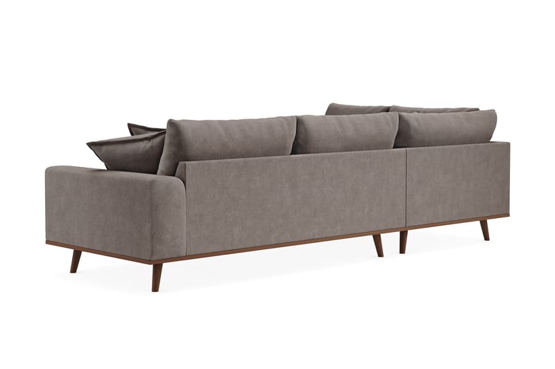 Copenhagen Premium 4-sits Vänstervänd L-formad Djup Schäslongsoffa i Tyg - Brun - Möbler - Soffa - Divansoffa & schäslongsoffa - 4 sits soffa med divan