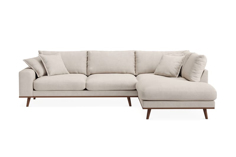 Copenhagen Premium 4-sits Högervänd L-formad Djup Schäslongsoffa i Tyg - Beige - Möbler - Soffa - Divansoffa & schäslongsoffa - 4 sits soffa med divan