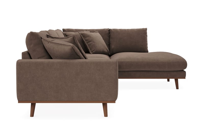 Copenhagen Premium 4-sits Högervänd L-formad Djup Schäslongsoffa i Tyg - Mörkbrun - Möbler - Soffa - Divansoffa & schäslongsoffa - 4 sits soffa med divan