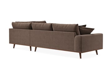Copenhagen Premium 4-sits Högervänd L-formad Djup Schäslongsoffa i Tyg - Mörkbrun - Möbler - Soffa - Divansoffa & schäslongsoffa - 4 sits soffa med divan