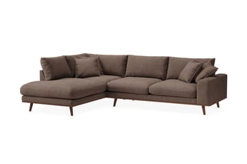 Copenhagen Premium 4-sits Vänstervänd L-formad Djup Schäslongsoffa i Tyg - Mörkbrun - Möbler - Soffa - Divansoffa & schäslongsoffa - 4 sits soffa med divan