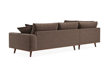 Copenhagen Premium 4-sits Vänstervänd L-formad Djup Schäslongsoffa i Tyg - Mörkbrun - Möbler - Soffa - Divansoffa & schäslongsoffa - 4 sits soffa med divan
