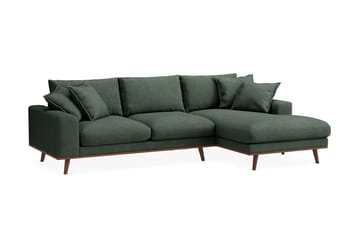 Copenhagen Premium 4-sits Högervänd L-formad Djup Divansoffa i Tyg - Grön - Möbler - Soffa - Divansoffa & schäslongsoffa - 3 sits soffa med divan