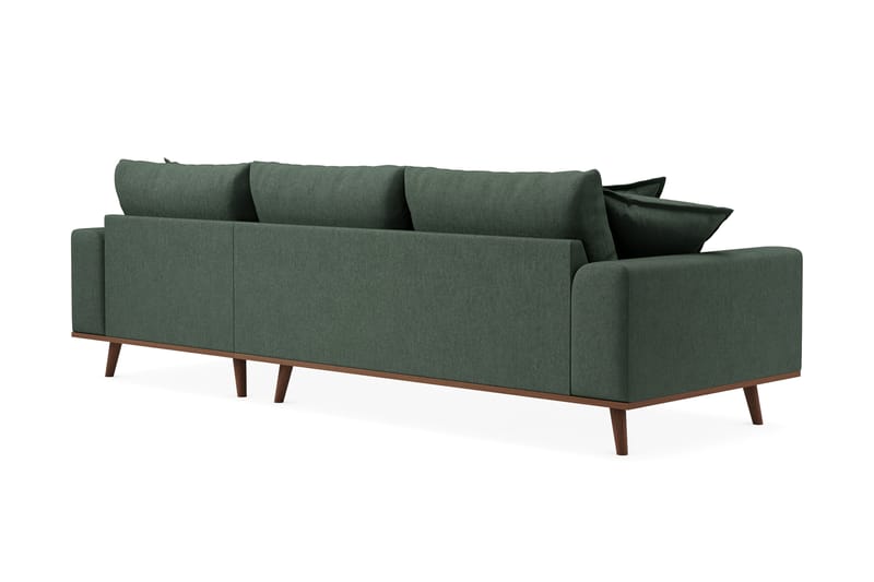 Copenhagen Premium 4-sits Högervänd L-formad Djup Divansoffa i Tyg - Grön - Möbler - Soffa - Divansoffa & schäslongsoffa - 3 sits soffa med divan