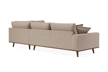 Copenhagen Premium 4-sits Högervänd L-formad Djup Schäslongsoffa i Tyg - Ljusbrun - Möbler - Soffa - Divansoffa & schäslongsoffa - 4 sits soffa med divan