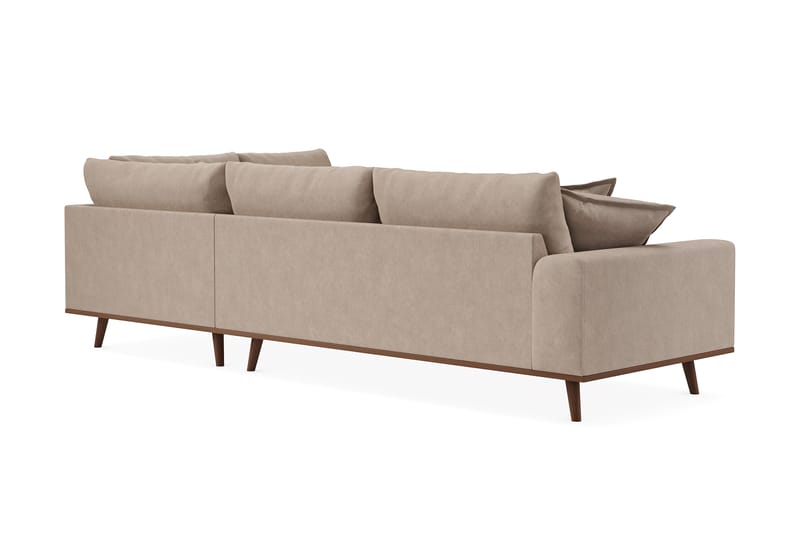 Copenhagen Premium 4-sits Högervänd L-formad Djup Schäslongsoffa i Tyg - Ljusbrun - Möbler - Soffa - Divansoffa & schäslongsoffa - 4 sits soffa med divan