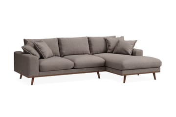 Copenhagen Premium 4-sits Högervänd L-formad Djup Divansoffa i Tyg - Brun - Möbler - Soffa - Divansoffa & schäslongsoffa - 3 sits soffa med divan
