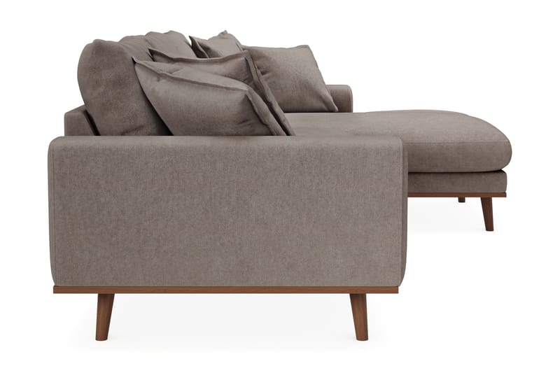 Copenhagen Premium 4-sits Högervänd L-formad Djup Divansoffa i Tyg - Brun - Möbler - Soffa - Divansoffa & schäslongsoffa - 3 sits soffa med divan