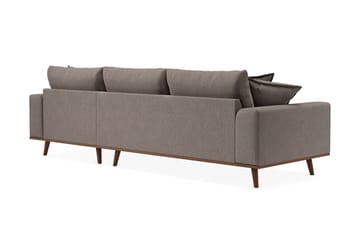 Copenhagen Premium 4-sits Högervänd L-formad Djup Divansoffa i Tyg - Brun - Möbler - Soffa - Divansoffa & schäslongsoffa - 3 sits soffa med divan