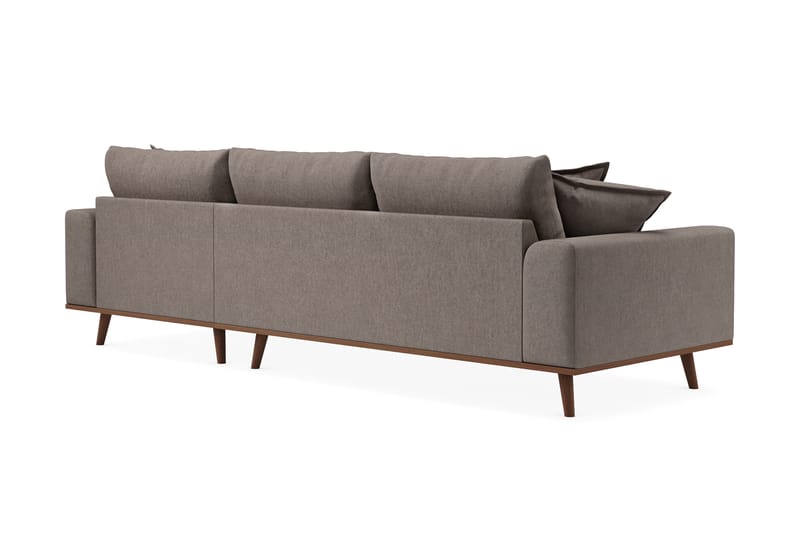 Copenhagen Premium 4-sits Högervänd L-formad Djup Divansoffa i Tyg - Brun - Möbler - Soffa - Divansoffa & schäslongsoffa - 3 sits soffa med divan