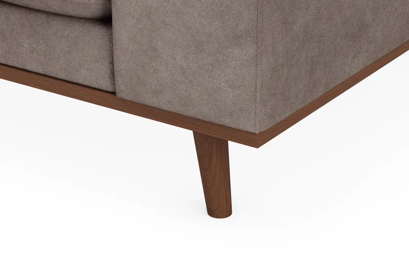 Copenhagen Premium 4-sits Vänstervänd L-formad Djup Divansoffa i Tyg - Brun - Möbler - Soffa - Divansoffa & schäslongsoffa - 3 sits soffa med divan