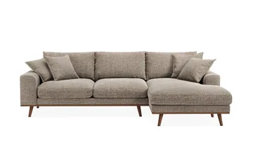 Copenhagen Premium 4-sits Högervänd L-formad Djup Divansoffa i Chenille - Brun - Möbler - Soffa - Divansoffa & schäslongsoffa - 4 sits soffa med divan