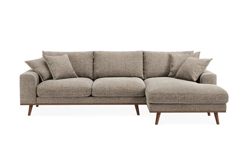 Copenhagen Premium 4-sits Högervänd L-formad Djup Divansoffa i Chenille - Brun - Möbler - Soffa - Divansoffa & schäslongsoffa - 4 sits soffa med divan