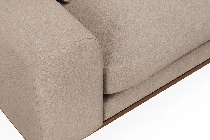 Copenhagen Premium 4-sits Högervänd L-formad Djup Divansoffa i Tyg - Ljusbrun - Möbler - Soffa - Divansoffa & schäslongsoffa - 3 sits soffa med divan