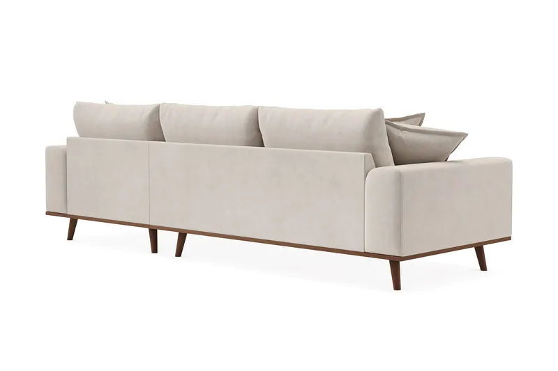 Copenhagen Premium 4-sits Högervänd L-formad Djup Divansoffa i Tyg - Beige - Möbler - Soffa - Divansoffa & schäslongsoffa - 3 sits soffa med divan