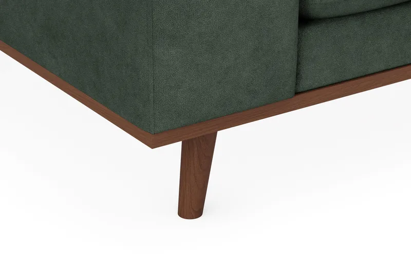 Copenhagen Premium 4-sits Högervänd L-formad Djup Divansoffa i Tyg - Grön - Möbler - Soffa - Divansoffa & schäslongsoffa - 3 sits soffa med divan