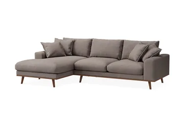 Copenhagen Premium 4-sits Vänstervänd L-formad Djup Divansoffa i Tyg - Brun - Möbler - Soffa - Divansoffa & schäslongsoffa - 3 sits soffa med divan