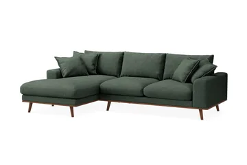 Copenhagen Premium 4-sits Vänstervänd L-formad Djup Divansoffa i Tyg - Grön - Möbler - Soffa - Divansoffa & schäslongsoffa - 3 sits soffa med divan