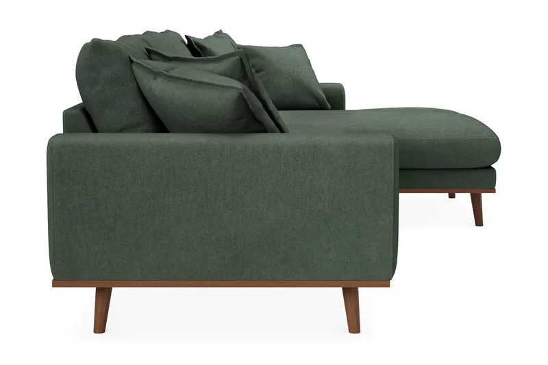 Copenhagen Premium 4-sits Högervänd L-formad Djup Divansoffa i Tyg - Grön - Möbler - Soffa - Divansoffa & schäslongsoffa - 3 sits soffa med divan