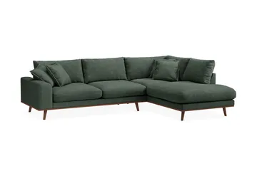 Copenhagen Premium 4-sits Högervänd L-formad Djup Schäslongsoffa i Tyg - Grön - Möbler - Soffa - Divansoffa & schäslongsoffa - 4 sits soffa med divan