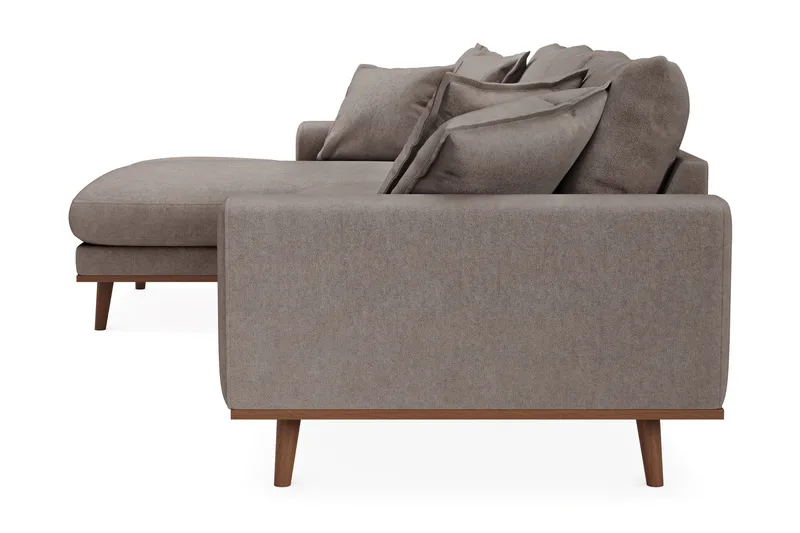 Copenhagen Premium 4-sits Vänstervänd L-formad Djup Divansoffa i Tyg - Brun - Möbler - Soffa - Divansoffa & schäslongsoffa - 3 sits soffa med divan