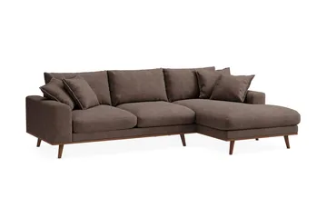 Copenhagen Premium 4-sits Högervänd L-formad Djup Divansoffa i Tyg - Mörkbrun - Möbler - Soffa - Divansoffa & schäslongsoffa - 3 sits soffa med divan