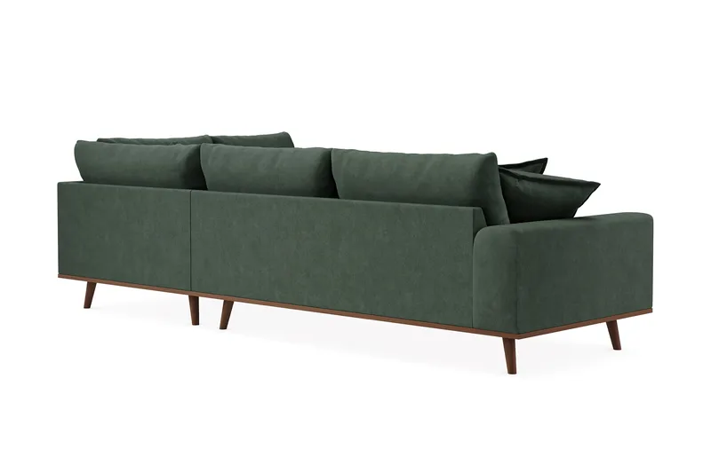 Copenhagen Premium 4-sits Högervänd L-formad Djup Schäslongsoffa i Tyg - Grön - Möbler - Soffa - Divansoffa & schäslongsoffa - 4 sits soffa med divan
