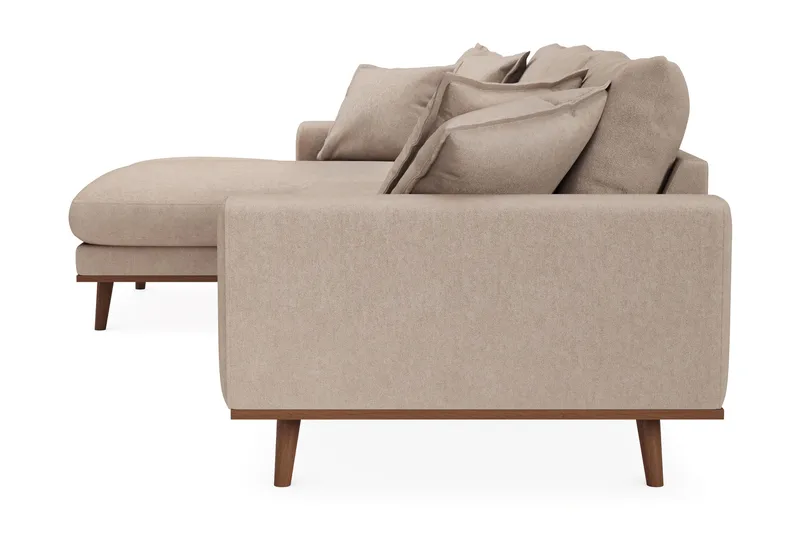 Copenhagen Premium 4-sits Vänstervänd L-formad Djup Divansoffa i Tyg - Ljusbrun - Möbler - Soffa - Divansoffa & schäslongsoffa - 3 sits soffa med divan