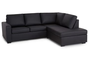 Crazy 3-sits Högervänd L-formad Schäslongsoffa i Konstläder - Svart - Möbler - Soffa - Divansoffa & schäslongsoffa - 2 sits soffa med divan