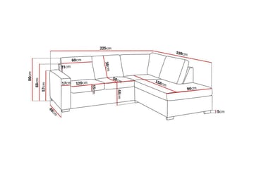 Crazy 3-sits Högervänd L-formad Schäslongsoffa i Konstläder - Svart - Möbler - Soffa - Divansoffa & schäslongsoffa - 2 sits soffa med divan