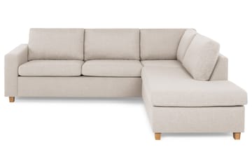 Crazy 3-sits Högervänd L-formad Schäslongsoffa i Tyg - Beige - Möbler - Soffa - Divansoffa & schäslongsoffa
