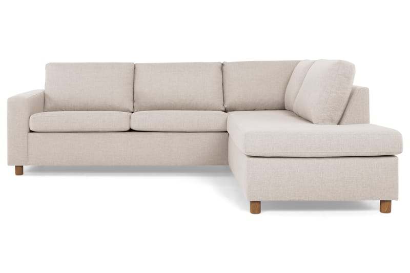 Crazy 3-sits Högervänd L-formad Schäslongsoffa i Tyg - Beige - Möbler - Soffa - Divansoffa & schäslongsoffa