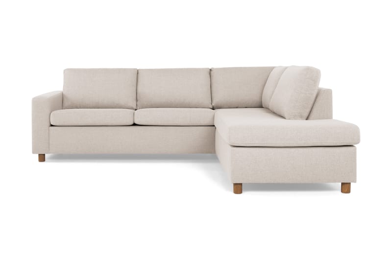 Crazy 3-sits Högervänd L-formad Schäslongsoffa i Tyg - Beige - Möbler - Soffa - Divansoffa & schäslongsoffa