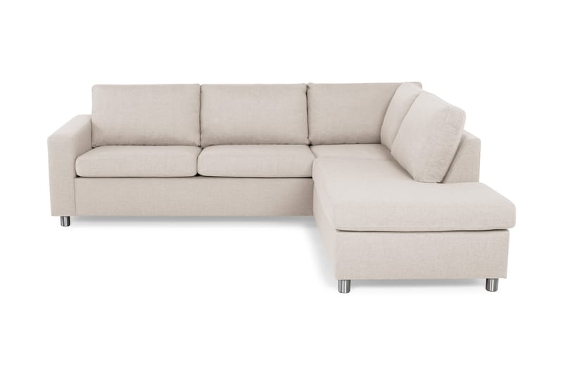 Crazy 3-sits Högervänd L-formad Schäslongsoffa i Tyg - Beige - Möbler - Soffa - Divansoffa & schäslongsoffa