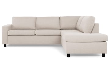 Crazy 3-sits Högervänd L-formad Schäslongsoffa i Tyg - Beige - Möbler - Soffa - Divansoffa & schäslongsoffa