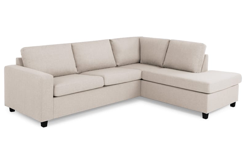 Crazy 3-sits Högervänd L-formad Schäslongsoffa i Tyg - Beige - Möbler - Soffa - Divansoffa & schäslongsoffa