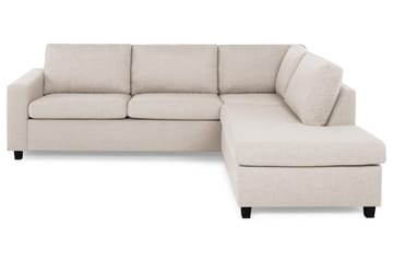 Crazy 3-sits Högervänd L-formad Schäslongsoffa i Tyg - Beige - Möbler - Soffa - Divansoffa & schäslongsoffa