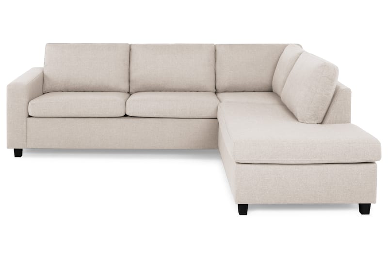 Crazy 3-sits Högervänd L-formad Schäslongsoffa i Tyg - Beige - Möbler - Soffa - Divansoffa & schäslongsoffa