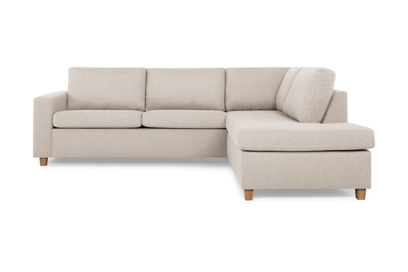 Crazy 3-sits Högervänd L-formad Schäslongsoffa i Tyg - Beige - Möbler - Soffa - Divansoffa & schäslongsoffa
