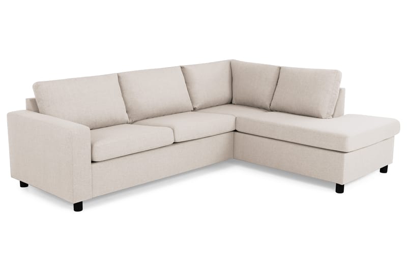 Crazy 3-sits Högervänd L-formad Schäslongsoffa i Tyg - Beige - Möbler - Soffa - Divansoffa & schäslongsoffa
