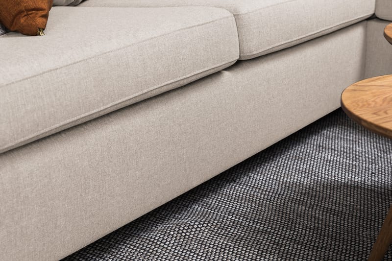 Crazy 3-sits Högervänd L-formad Schäslongsoffa i Tyg - Beige - Möbler - Soffa - Divansoffa & schäslongsoffa